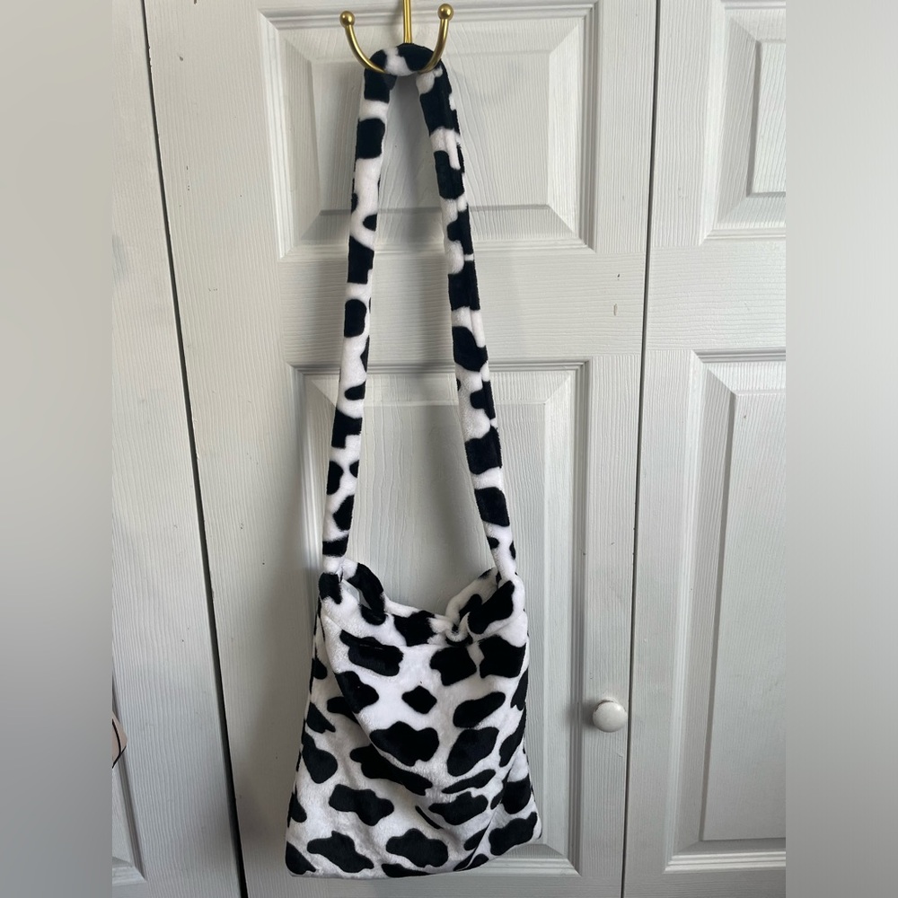 Cowprint crossover purse
